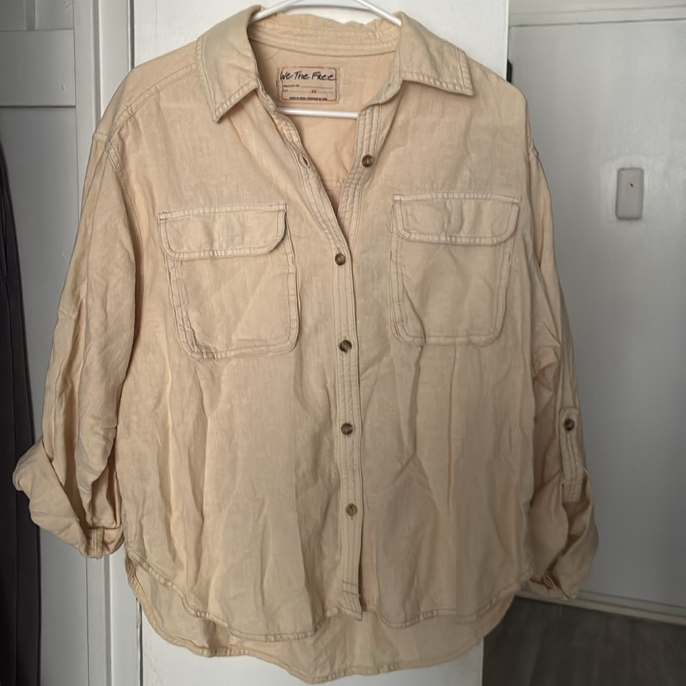We the free made for the sun linen top xs